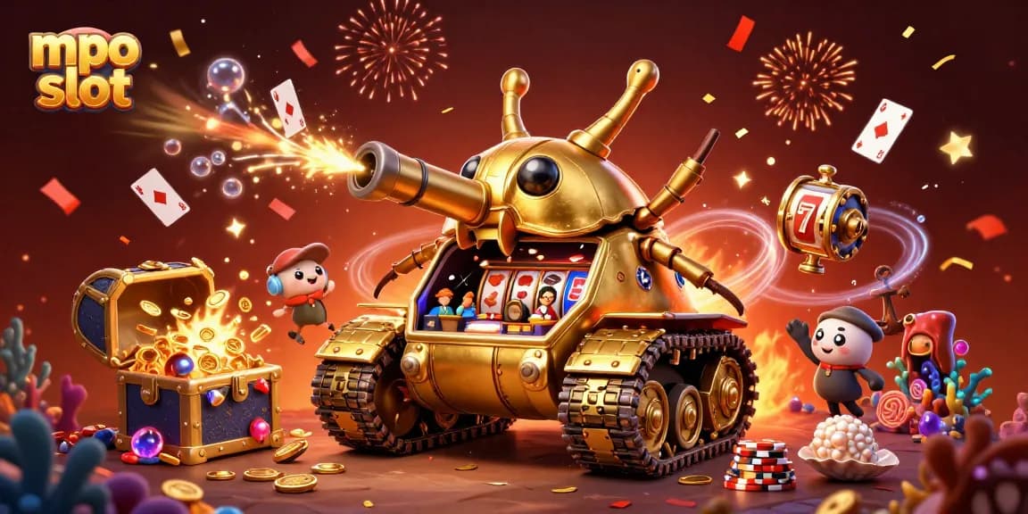 Engage with exciting mpo slot adventures in a vibrant 3D casino scene.