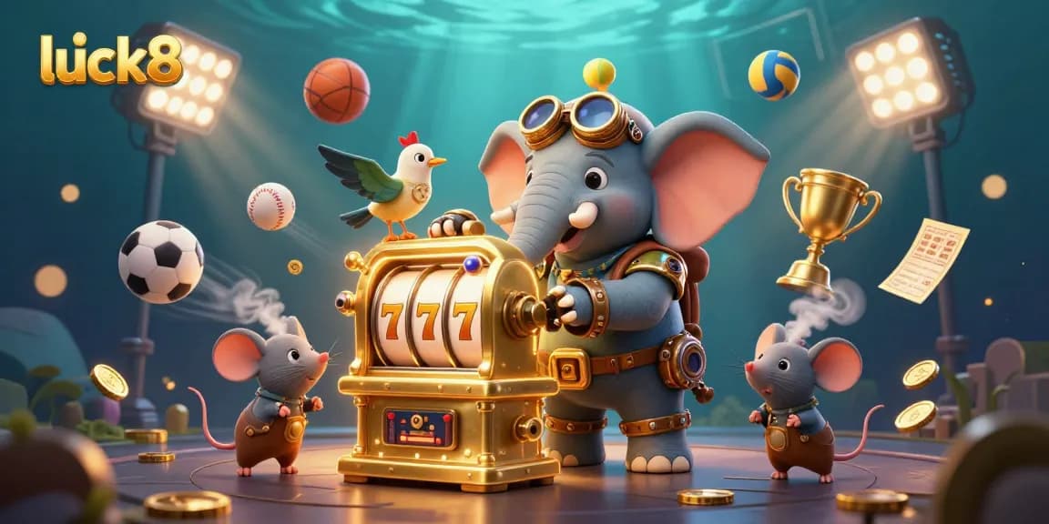 Experience luck8's thrilling gameplay with steampunk characters and dynamic sports elements.