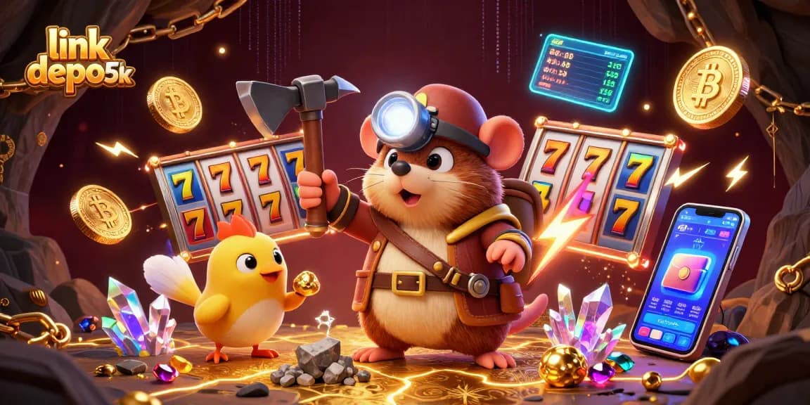 Join the adventure with link depo 5k as the treasure hunter mole and his canary companion discover hidden slot riches.