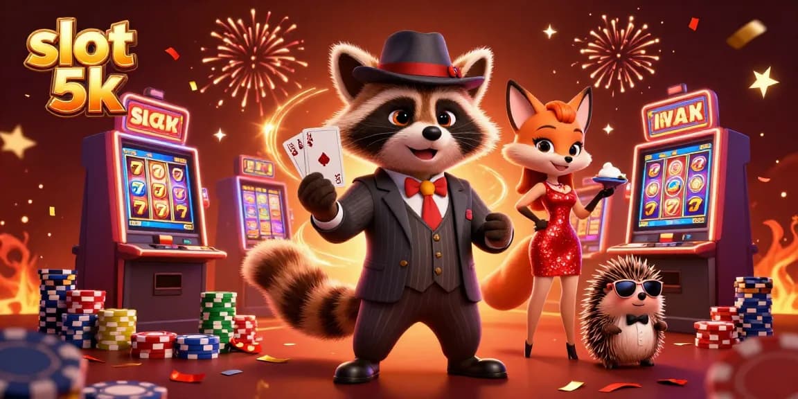 Experience thrilling slot 5k action in this vibrant casino scene filled with excitement and adventure.