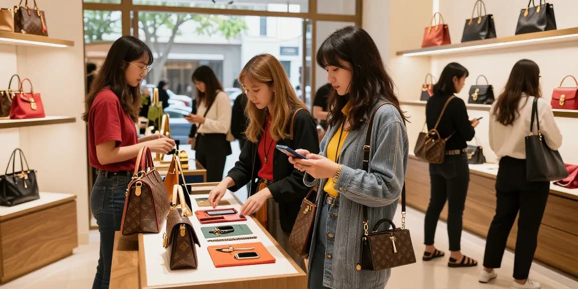 High-quality 레플리카 displayed in a chic boutique showcasing luxury fashion.