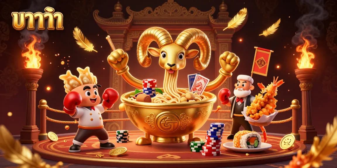 Experience baccarat action with a dynamic 3D illustration featuring joyful characters and vibrant casino elements.