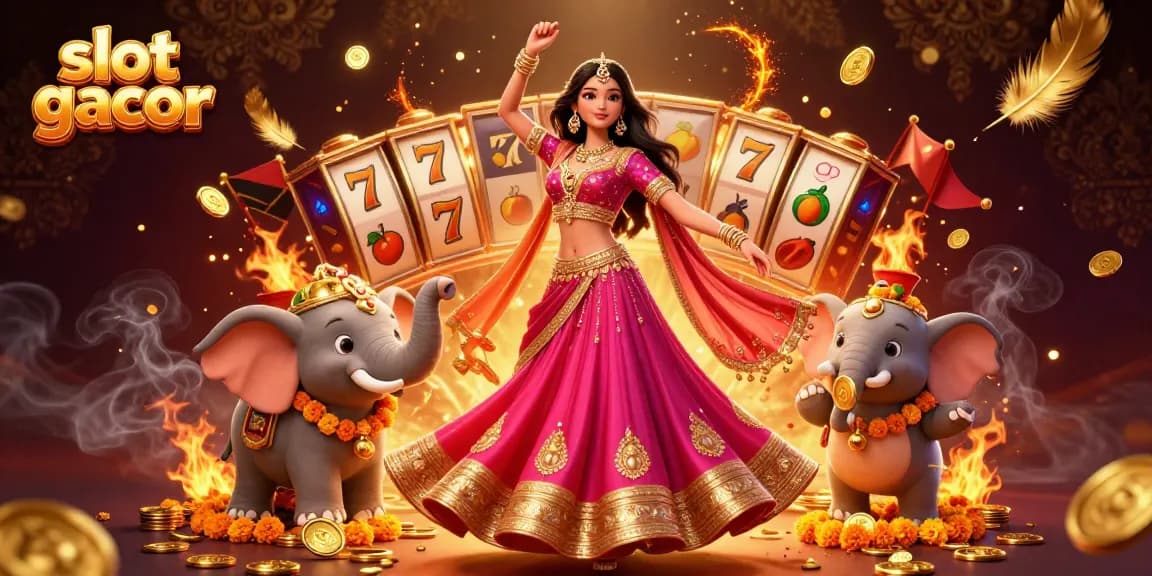 Experience the thrill of slot gacor with a vibrant 3D casino scene showcasing rich visuals and dynamic game elements.