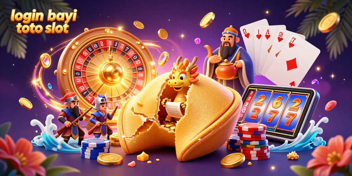 Spin the reels with exciting offers on login bayi toto slot featuring a vibrant 3D casino scene.