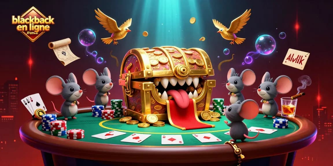 Jouez au blackjack en ligne en France pour gagner avec stratégie et plaisir dans un décor de casino animé.
