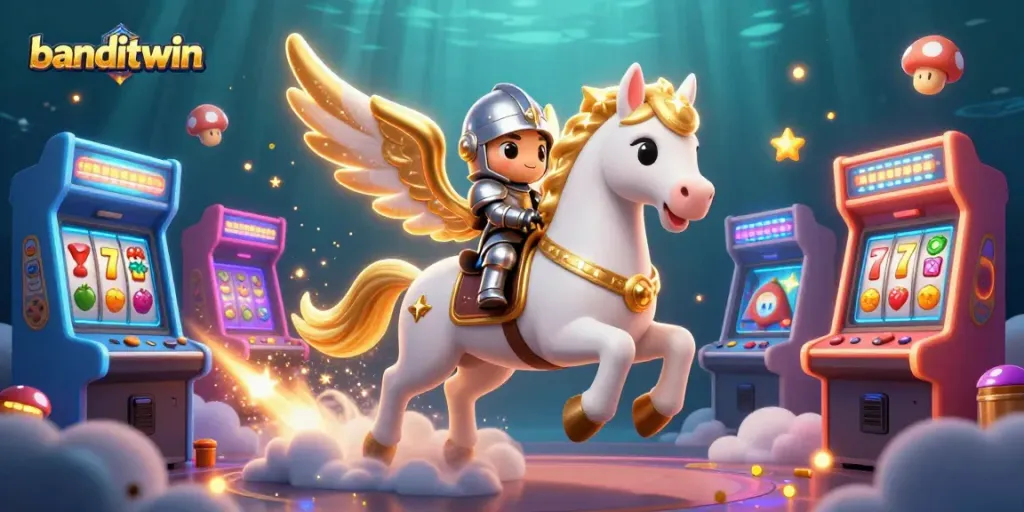 Mengalami banditwin slot yang menarik dengan karakter kuda berkualitas tinggi dan mesin kasino yang berkilauan.