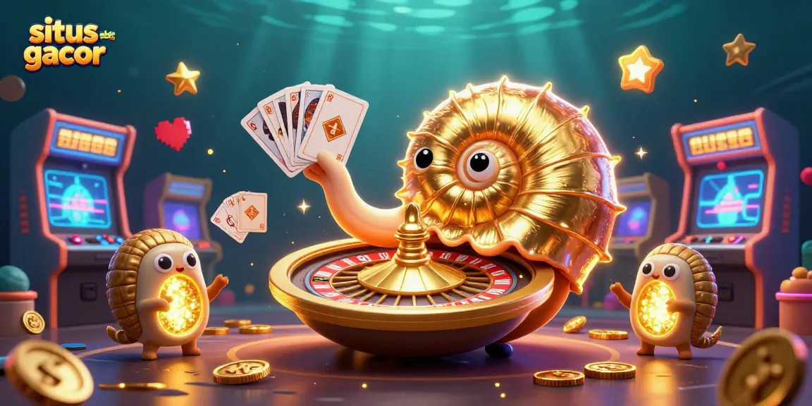 Spin the reels in Situs Slot Gacor showcasing a winning nautilus character and vibrant gaming elements.