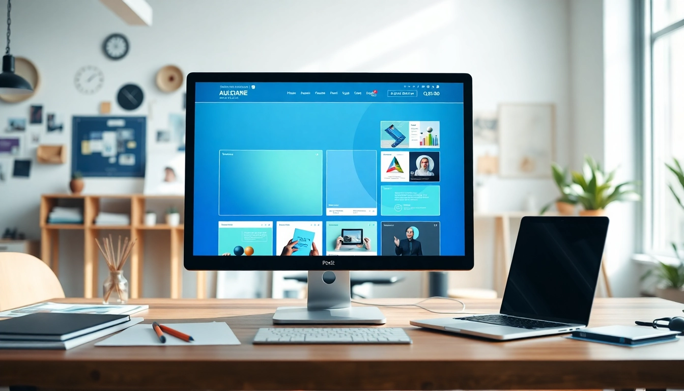 Showcase of Website Designers Hereford with creative work environment and modern design mockups.