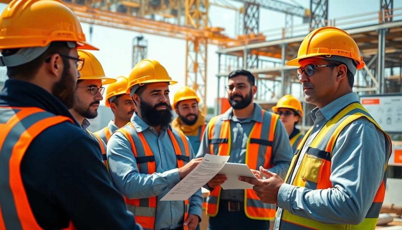 Showcase of construction site safety training emphasizing essential procedures and equipment.