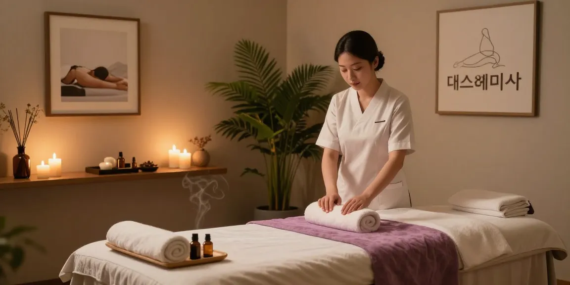 대구스웨디시 spa room with calming ambiance and massage setup.