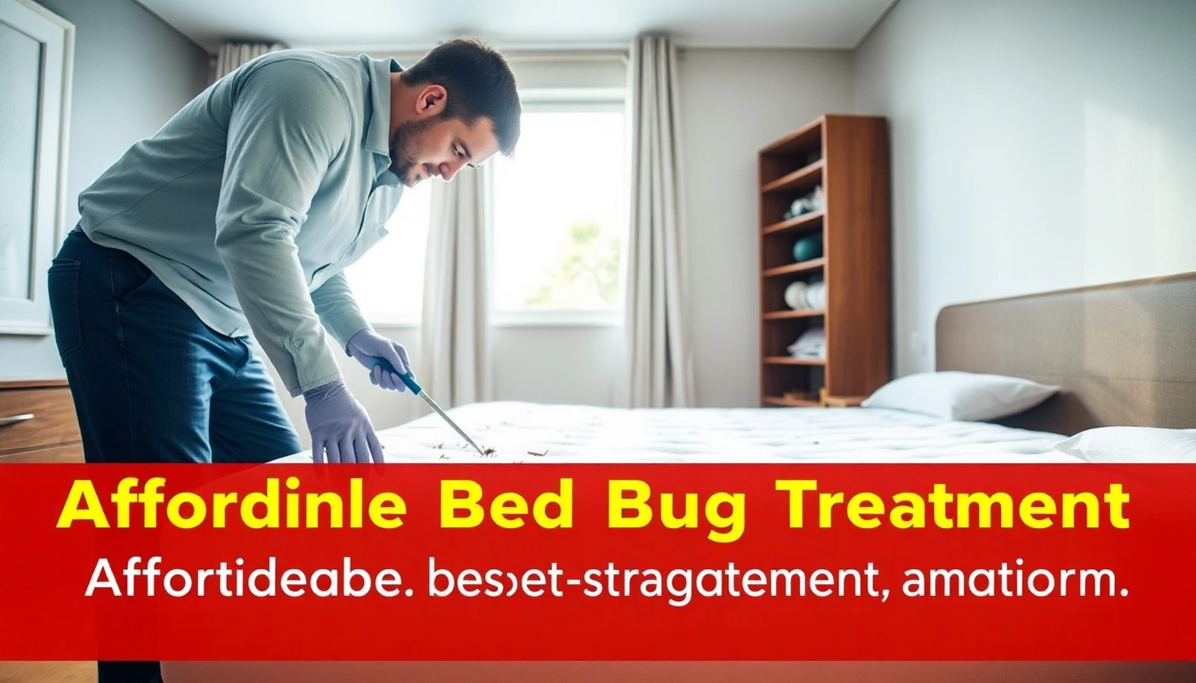 Treatment options for bed bugs in an organized bedroom highlighting affordable bed bug treatment solutions.