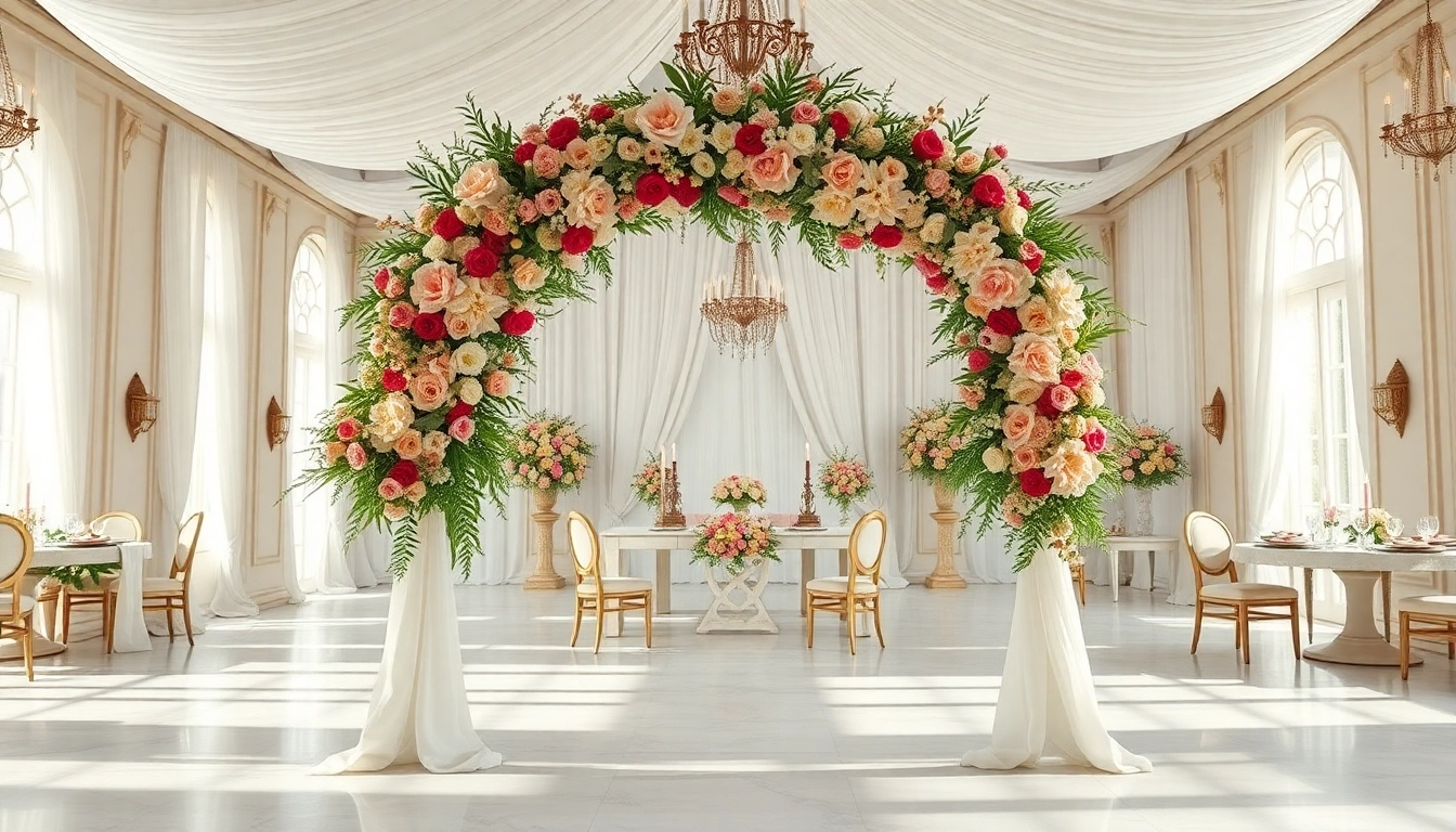 Showcase Wedding Event Space Jacksonville with elegant decor and floral arrangements for a wedding.