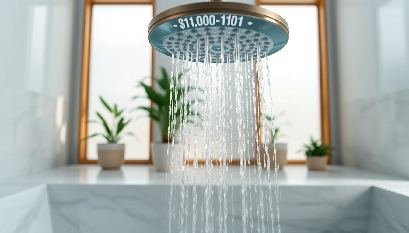 Experience luxury in your shower uk with a modern rain shower in a serene bathroom setting.