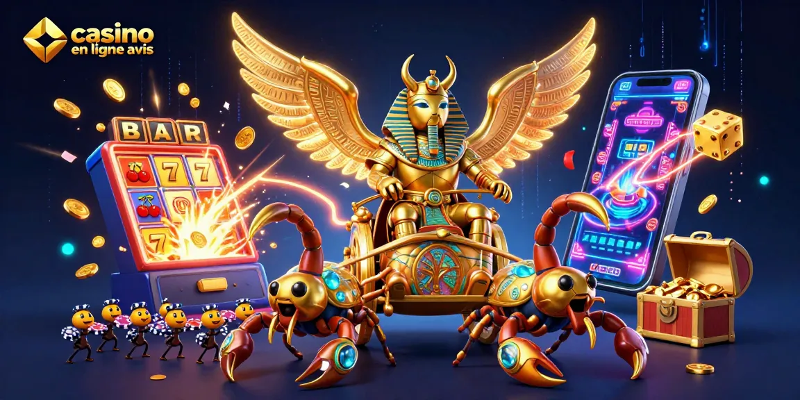 Évaluez les meilleurs casinos en ligne avec des avis authentiques au cœur de l'illustration dynamique.