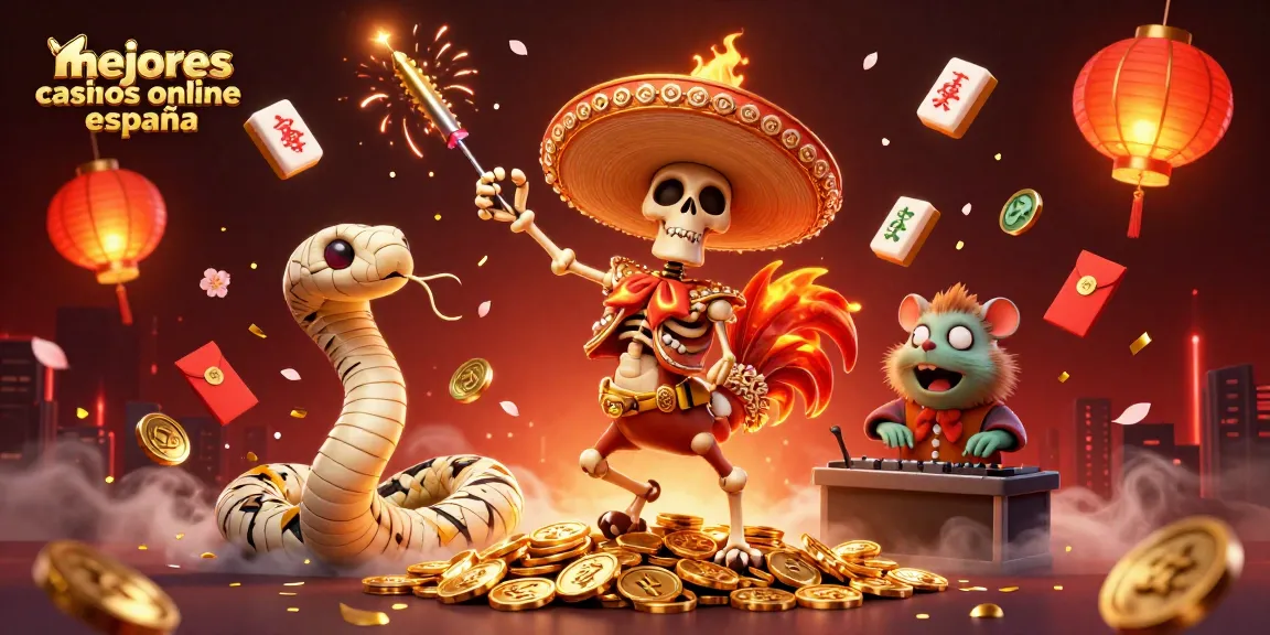 Juega en los mejores casinos online en España y descubre ofertas emocionantes en esta vibrante ilustración digital.