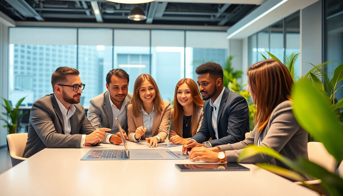 CloudWalk powers business collaboration in a modern office setting with diverse professionals.