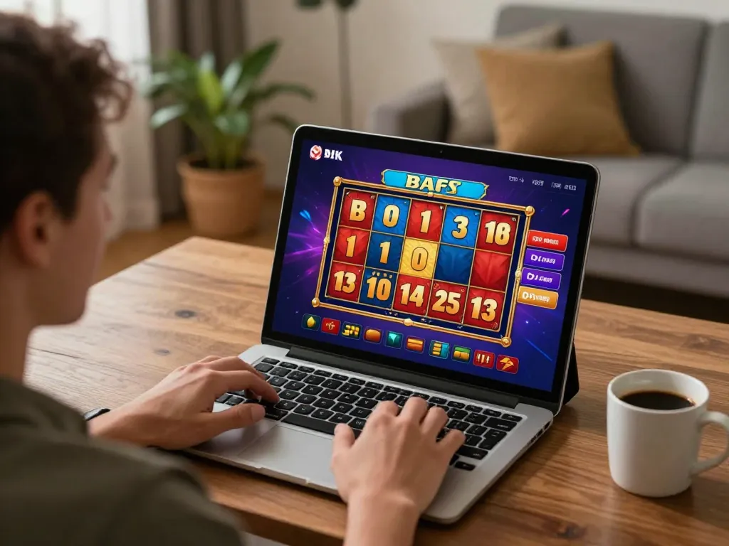 Player enjoying casino stranieri che accettano italiani on a tablet, vibrant online gaming atmosphere.