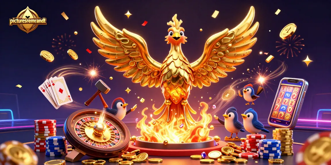 Mengalami keseruan permainan kasino di picturesrembrandt dengan phoenix emas dan koin mengkilap berterbangan.