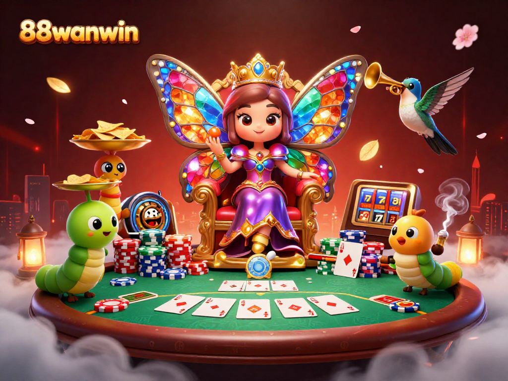 Experience the vibrant world of 88wanwin's online casino with captivating characters and exciting gaming elements.