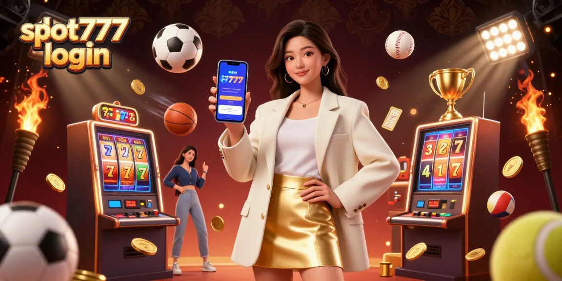 Engage with slot777 login through a vibrant 3D illustration showcasing dynamic casino elements and a friendly atmosphere.
