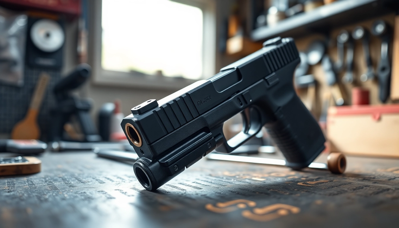 Shop Glock 17 slide for sale showcasing detailed design and precision craftsmanship.