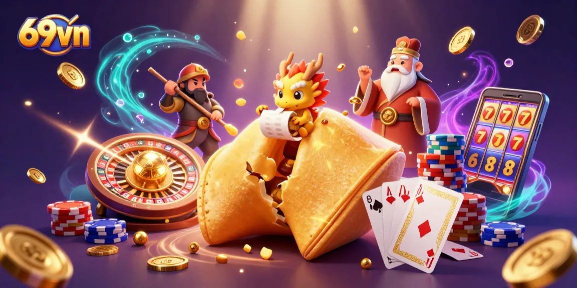 Experience thrilling wins with 69vn's captivating golden fortune cookie scene.