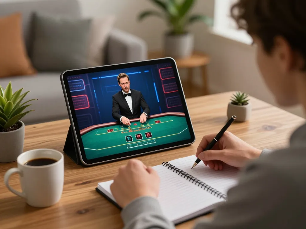 fly88 online gaming experience with player engaging in live dealer game on tablet