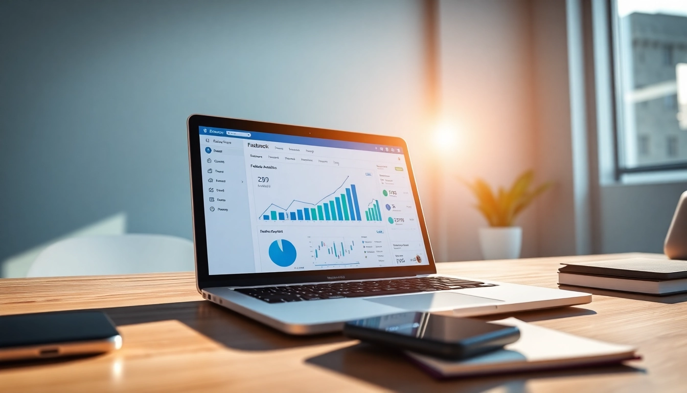 Promote your business with effective facebook smm panel strategies illustrated in a vibrant digital workspace.