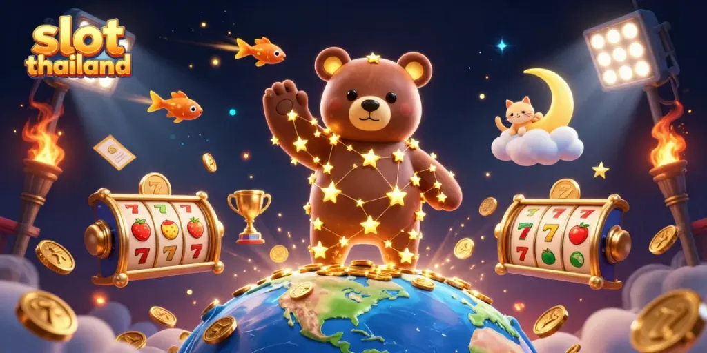 Engage with thrilling slot thailand action in a vibrant, dynamic casino scene filled with winning symbols.