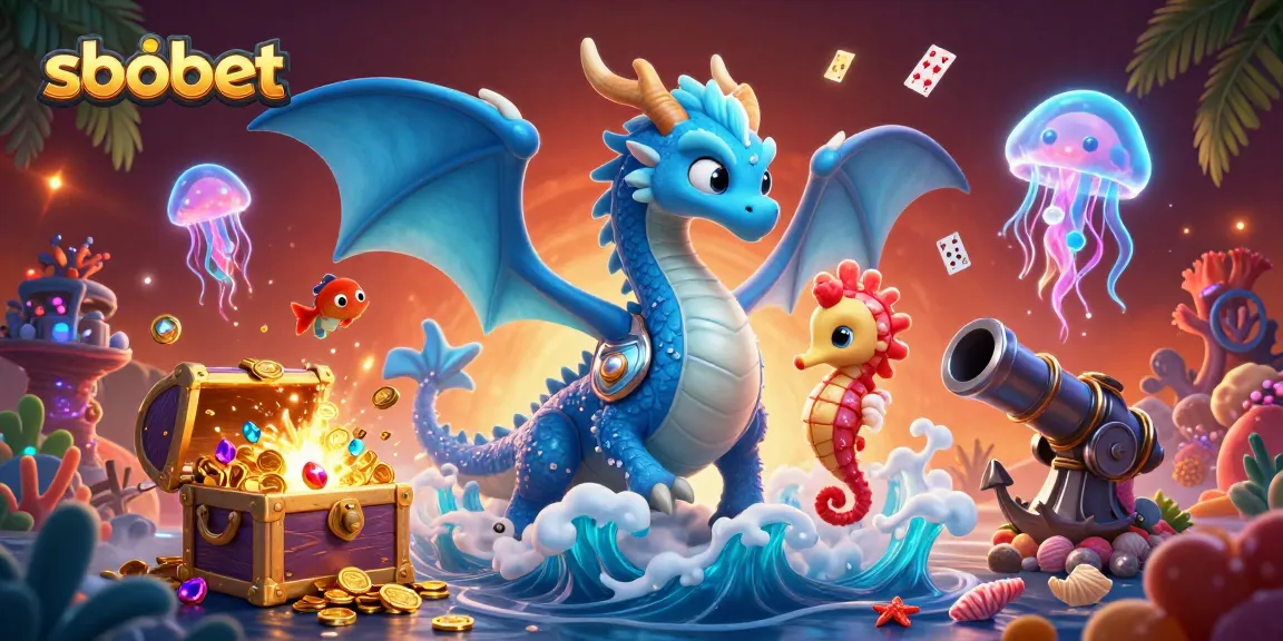 Experience sbobet betting strategies with vibrant ocean elements in a dynamic 3D illustration scene.