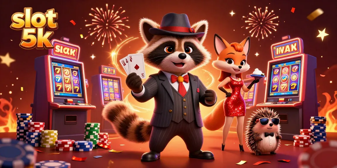 Experience thrilling slot 5k action in this vibrant casino scene filled with excitement and adventure.