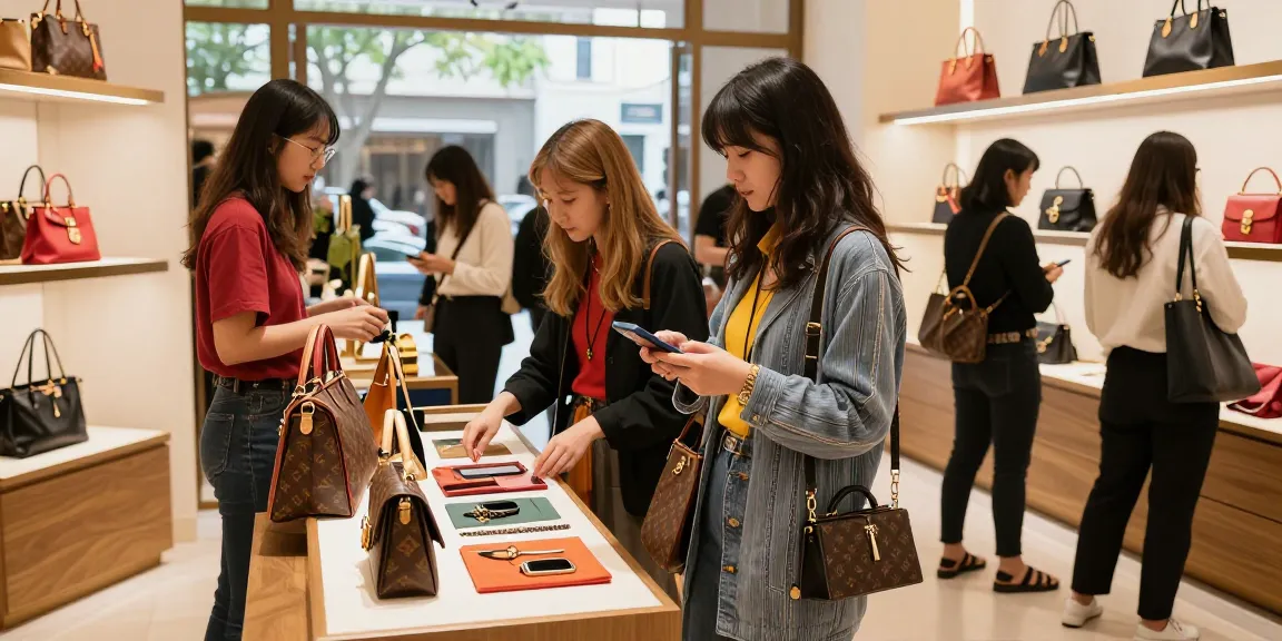 High-quality 레플리카 displayed in a chic boutique showcasing luxury fashion.