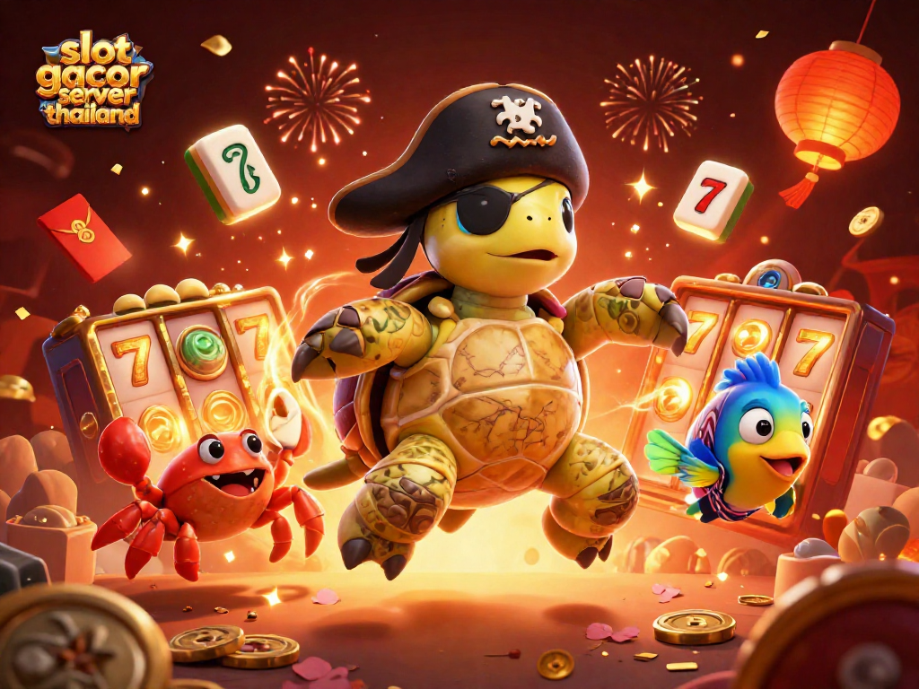 Experience thrilling action with slot gacor server thailand in a vibrant casino-themed 3D illustration.