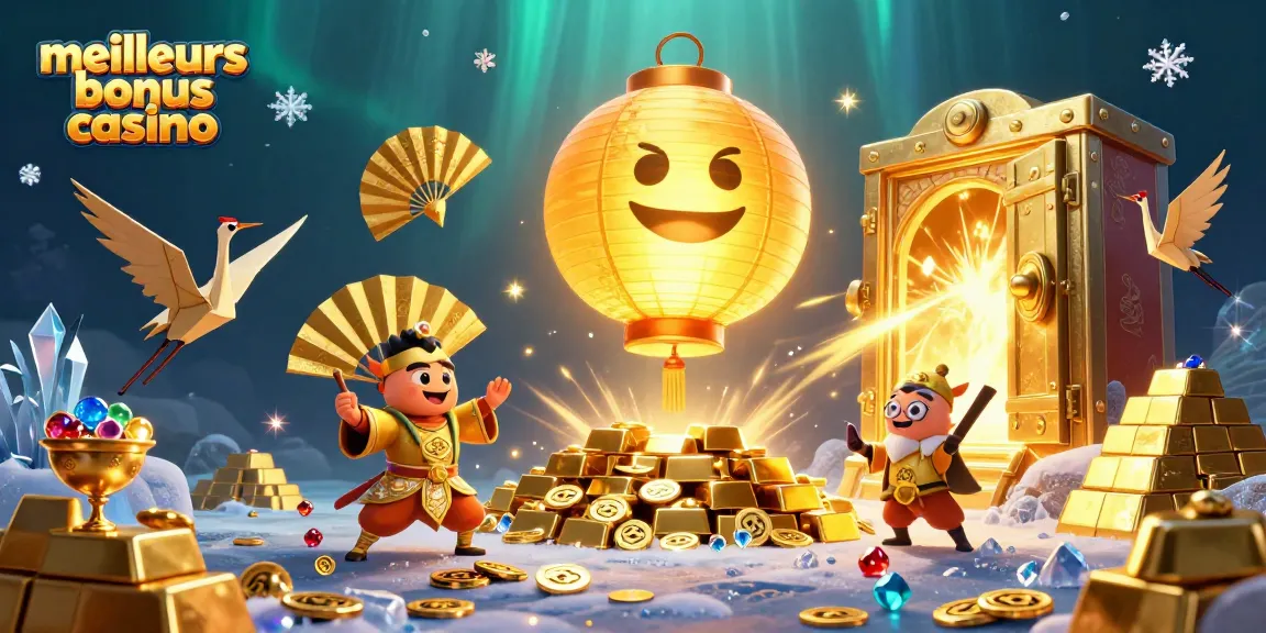 Explorez les meilleurs bonus casino avec une illustration immersive de jeux d'argent et de richesses.