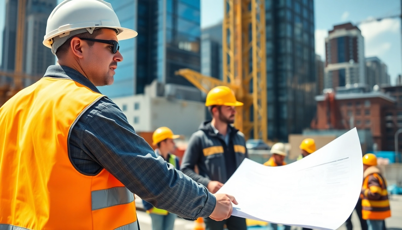 New York City Construction Manager collaborates on a vibrant construction site, showcasing urban efficiency.