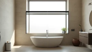 Admirez la paroi de douche 150x200 en verre clair, ajoutant une touche moderne à la salle de bain.