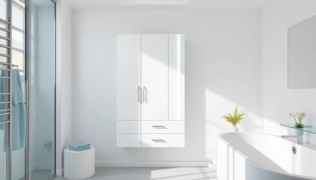 Sonni Spiegelschrank mit LED-Beleuchtung und modernem Design in einem stilvollen Bad.