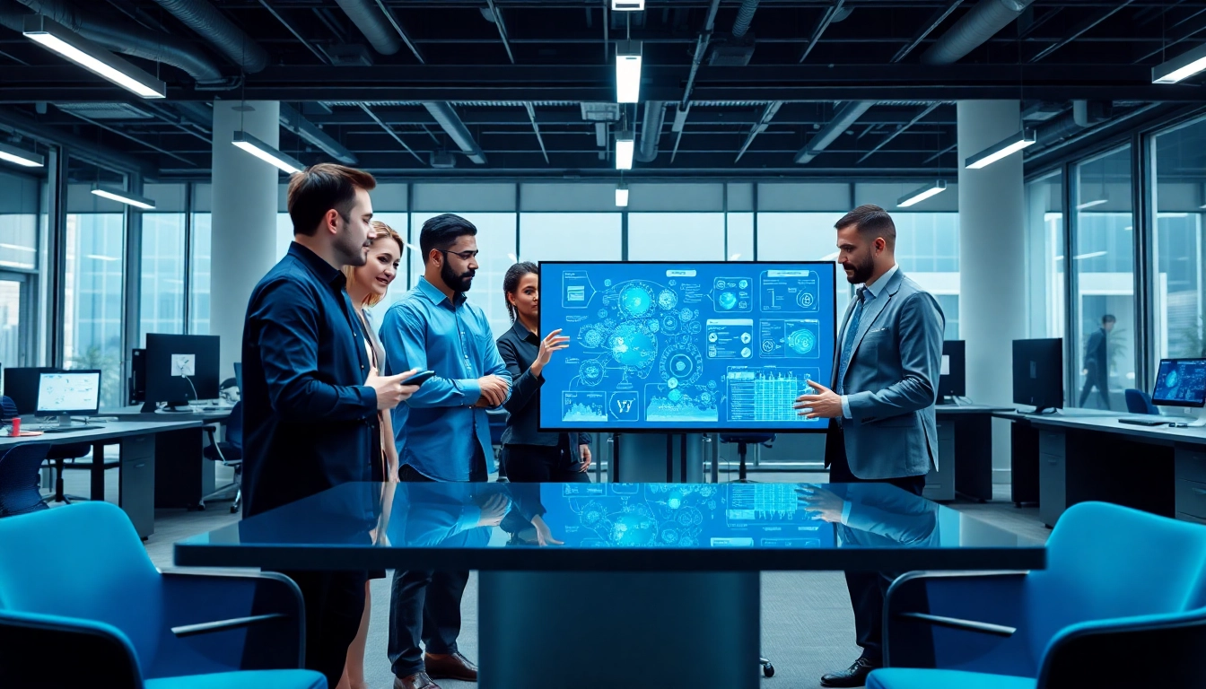 Engaging VMware Consulting professionals collaborating in a modern office, showcasing expertise and technology.