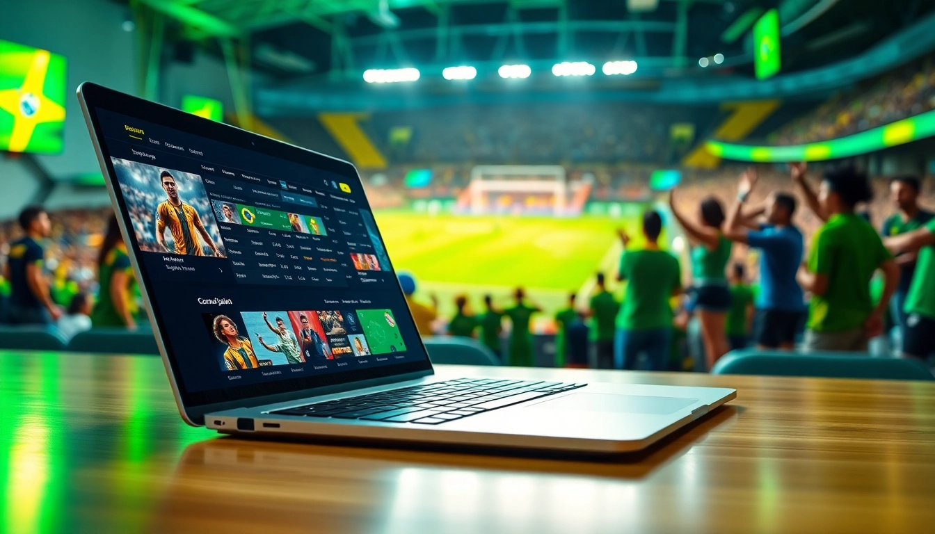Engaging betting platform showcasing best sports betting sites in Brazil with vibrant sports events.