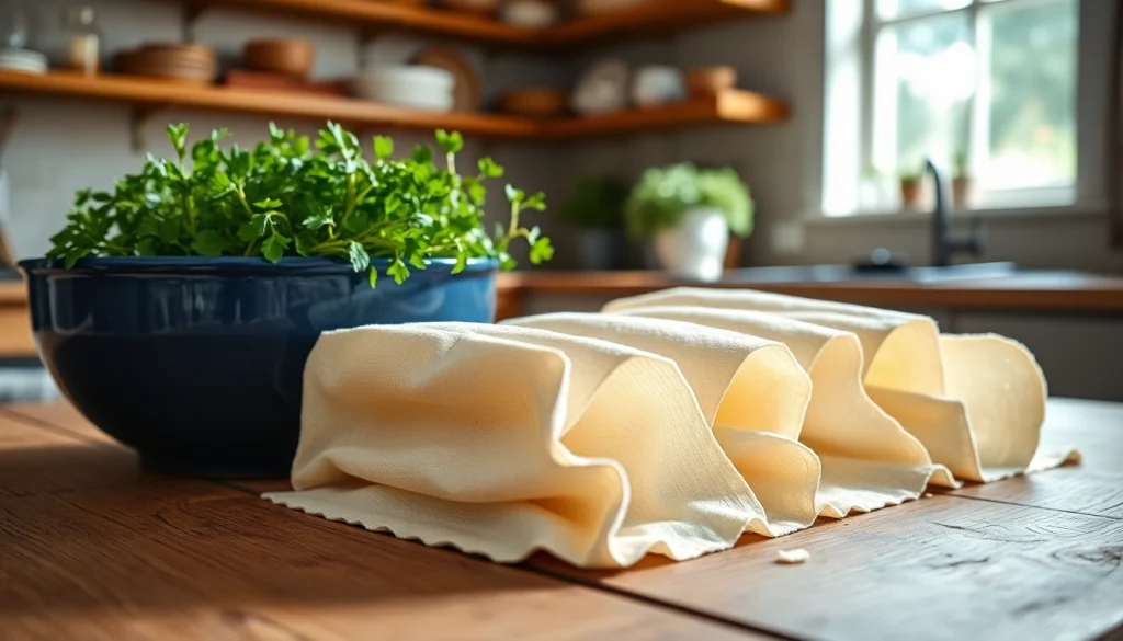 Gebruik van kaasdoek in een stijlvolle keuken met vers gebakken kaas en kruiden.