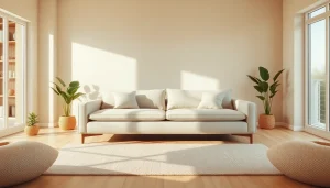 Stylish sofa bed uk enhancing a modern living room's cozy atmosphere.