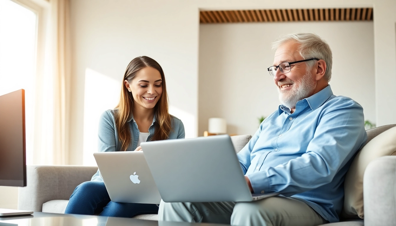 Providing exceptional residential IT support with a friendly technician in a modern home setting.