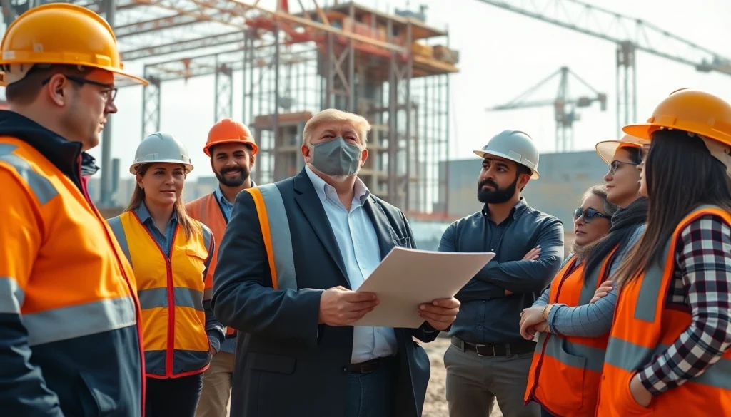 Construction manager collaborating with team on site in New Jersey Construction Manager role.