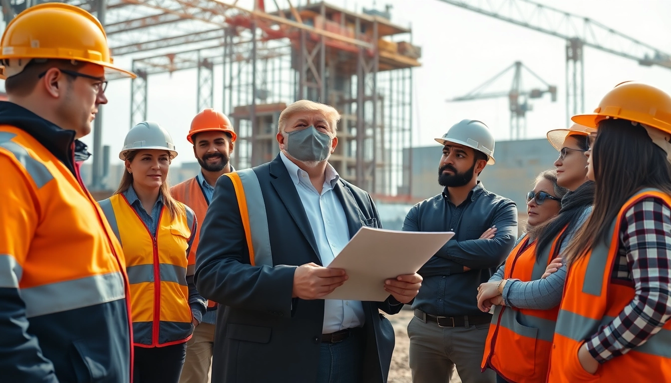 Construction manager collaborating with team on site in New Jersey Construction Manager role.