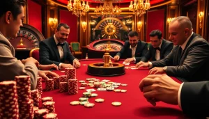 Experience high-stakes excitement with W88 poker gameplay in a luxurious casino setting.