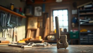 Showcase the graves alamo 15 trigger with intricate details in a well-lit workshop.