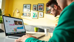 Showcasing the process to monetize instagram stories link with engaging visuals and workspace.