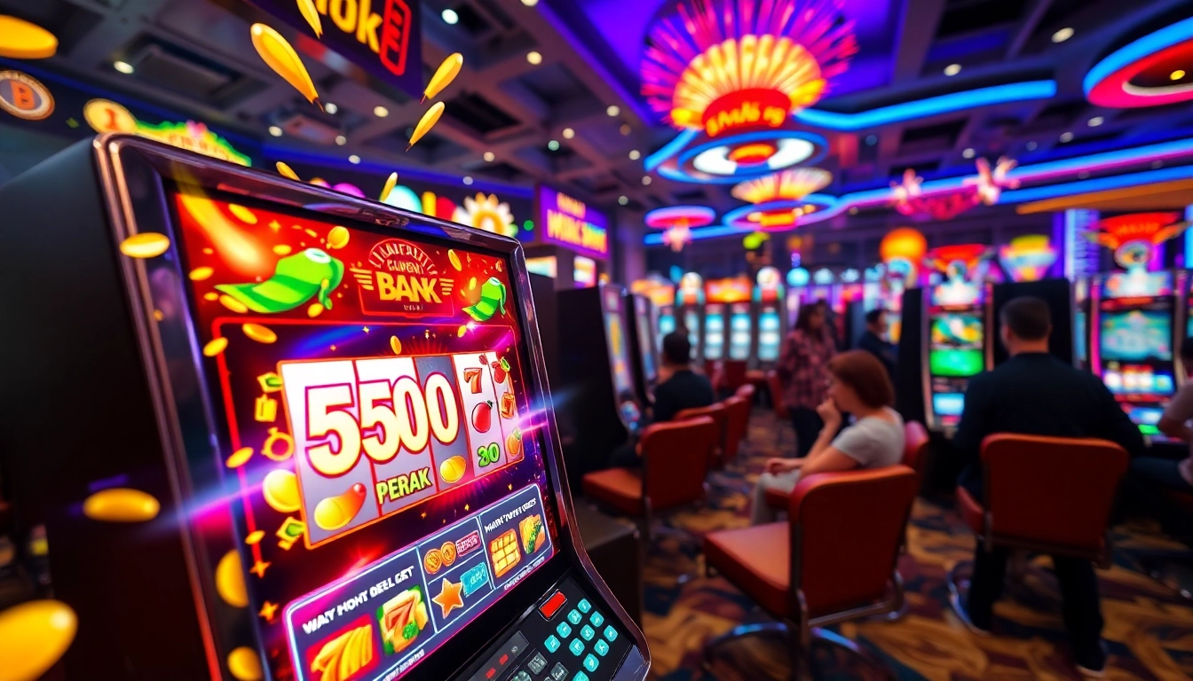 Menang besar dengan slot 50 perak dalam suasana kasino yang semarak.