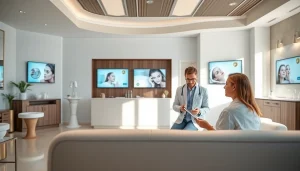 Engaging scene of medspa digital marketing discussed in a modern spa setting.