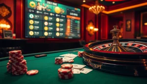 Engage with the excitement of gambling by exploring 상품권신용카드 at a luxury casino table with cards and chips.